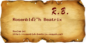 Rosenblüh Beatrix névjegykártya